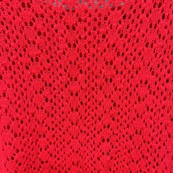Hollister Red Open Knit Pointelle Short Sleeve Slouchy Sweater Top, size XS/S - Picture 7 of 7
